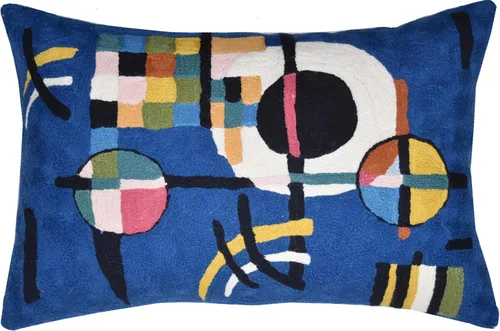Vista 2 de Funda de almohada lumbar Hundertwasser biomorfo, funda de almohada abstracta moderna para sofá, casa de campo, para silla de exterior, cojines