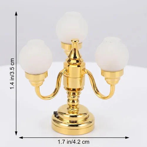 Vista 6 de Lámpara de escritorio, lámpara de casa de muñecas de plástico LED para decoración para casa de muñecas en miniatura
