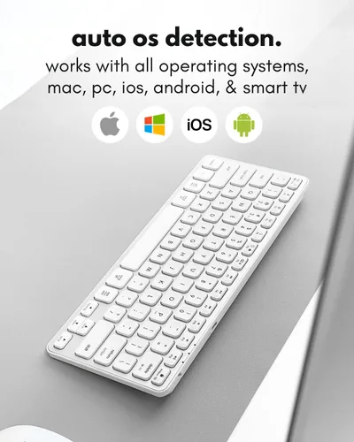 Vista 5 de Teclado Inalámbrico Bluetooth Macally para Mac - Conectividad Premium para Múltiples Dispositivos - Teclado Apple Compatible para MacBook Pro/Air
