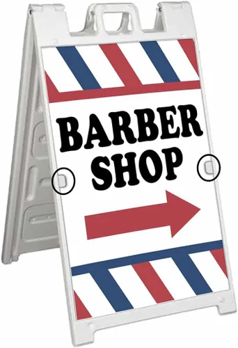 Vista 3 de Barber Shop Right Arrow - Calcomanías de vinilo (24 x 36 pulgadas) (paquete de 2) Letrero Adhesivo Póster Paquete de 2 calcomanías de vinilo