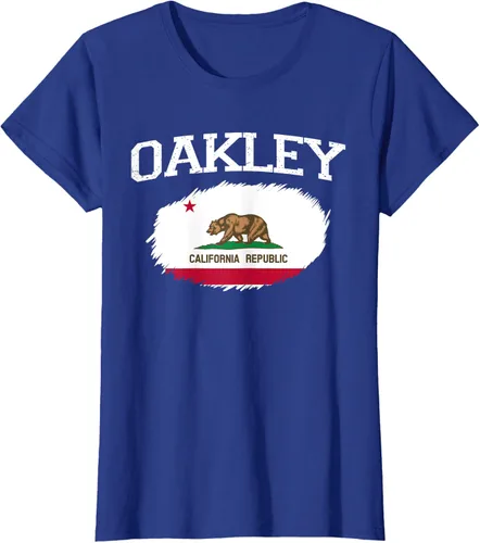 Vista 85 de OAKLEY CA CALIFORNIA Flag Vintage USA Sports Hombre Mujer Camiseta, Negro