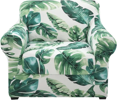 Vista 60 de hyha Funda para sofá, fundas para sofá biplaza, diseño floral, elásticas, estampadas, 3 piezas, fundas para sofá de 2 cojines separados, protector