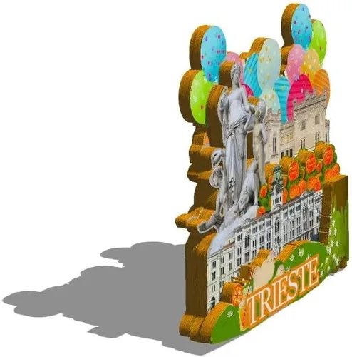 Vista 2 de Italia Trieste imán de nevera de madera 3D hitos de viaje coleccionables recuerdos decoración hecha a mano -133