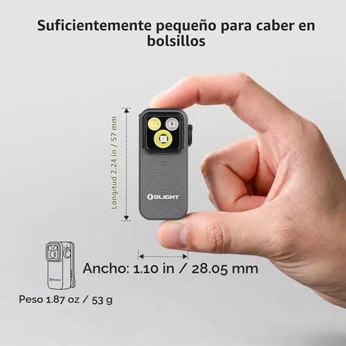 Vista 4 de OLIGHT Oclip Pro - Linterna recargable EDC con clip, Phantom Squadron Red Light, 500 Lumens Floodlight, Spotlight, Pocket-Sized, USB-C Charging