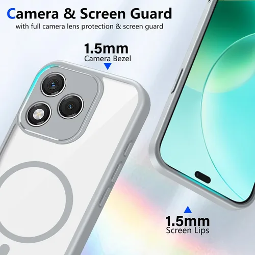 Vista 227 de Funda magnética transparente compatible con Xiaomi 17T, color negro 2 en 1 PC + TPU cubierta de teléfono a prueba de golpes, carcasa protectora
