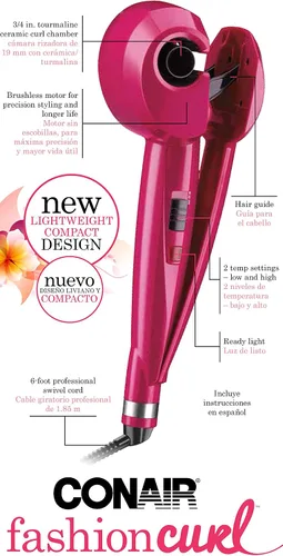 Vista 5 de Plancha rizadora para el cabello Conair Fashion, Rosado