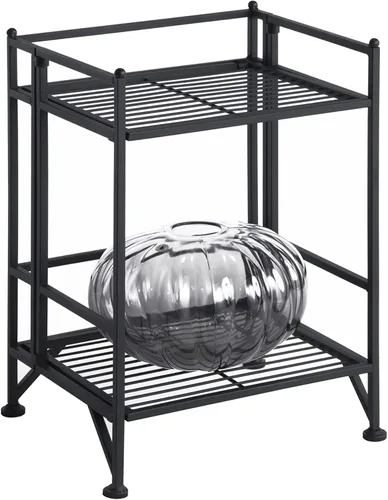 Vista 4 de Convenience Concepts Designs2Go - Estante para almacenamiento extra de 2 pisos, metal, plegable, Metal, Negro