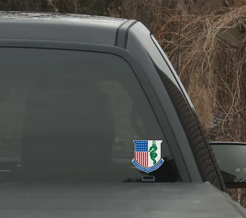 Vista 3 de Ejército de EE. UU. - Insignia de cuerpo médico - Calcomanía a todo color de cinco pulgadas de alto