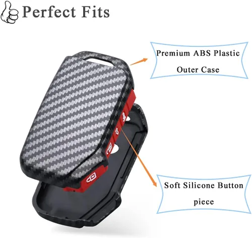 Vista 5 de SANRILY Funda de llave para Kia Telluride Remote Key Case Shell Holder con llavero, Negro