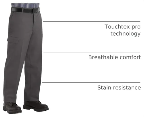 Vista 4 de Pantalones cargo industriales Red Kap para hombre, resistente a las manchas, de calce relajado Carbón