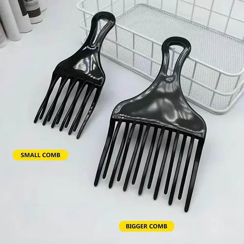 Vista 7 de Juego de 2 piezas de peine afro – Desenredador de doble puño grande y pequeño para pelucas, trenzas y herramienta de peinado para hombres y mujeres