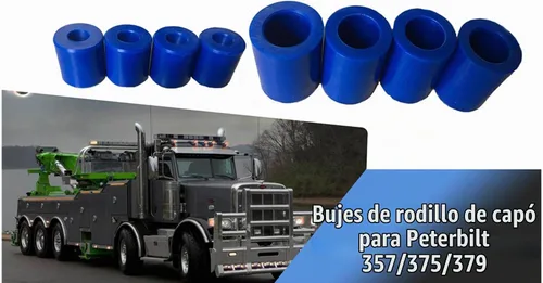Vista 5 de Para Peterbilt Kit de bujes de rodillo de capó Accesorios de rodillos de capó para Peterbilt 357 375 379 Reemplazar 13-04391 13-03593 y 377 con Azul