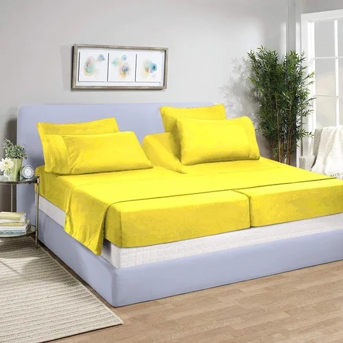 Vista 13 de Juego de sábanas divididas de 5 piezas de 800 hilos para cama ajustable (2 piezas, 1 sábana plana y 2 fundas de almohada) 100% algodón egipcio
