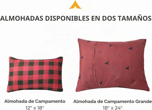 Vista 6 de Almohada de campamento Teton Sports; Ideal para viajes, camping y mochileros; Lavable, cuadros azules