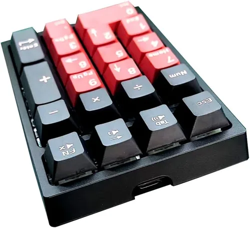 Vista 2 de BOYI TD21 - Teclado numérico de intercambio en caliente, 21 teclas Mini Numpad, teclado portátil Bluetooth5.0/2.4G/teclado con cable numérico