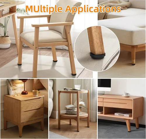 Vista 6 de ONEHOME Paquete de 8 niveladores de patas de muebles de acero inoxidable 5/16-18 con rosca ajustable, niveladores deslizantes atornillados con kit