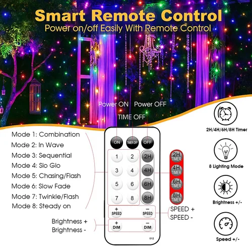 Vista 2 de Fairy Lights 66ft 200 LED USB Twinkle String Light Plug in Silver Wire Lights with Remote and Timer 8 Modes Outdoor Waterproof Starry Lights DIY