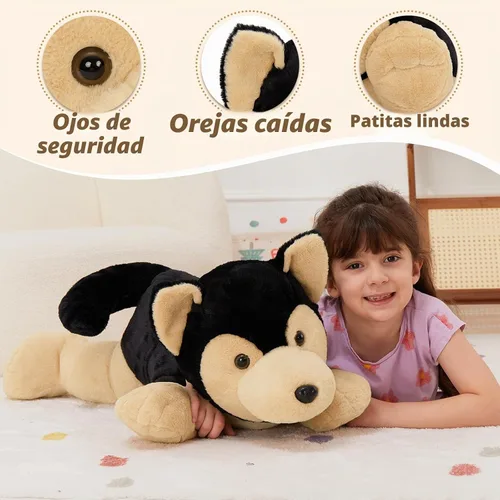 Vista 9 de MorisMos German Shepherd Stuffed Animal, 32 Inch Giant Stuffed Dog Plush Pastor alemán