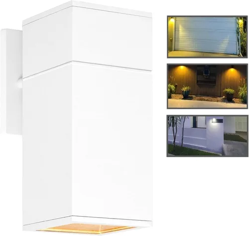 Vista 24 de Lámpara de pared para exteriores, iluminación exterior – Listado ETL, aluminio fundido a presión antioxidante, impermeable, diseño de cilindro