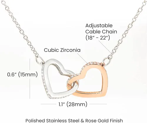 Vista 4 de Happy Birthday Shelby - Interlocking Hearts Necklace Personalized Name