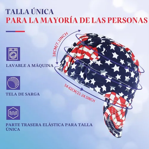 Vista 3 de TRQWH Gorra de Soldadura 100% Algodón Gorras de Soldadura para Hombres 3 Pzas con Malla Interior Absorción de Sudor Resistente a las Llamas Gorra