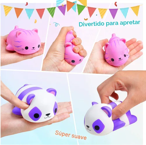Vista 4 de Pelotas de Estrés de Gato Squishies para Adultos y Niños: 6 piezas de Juguetes Sensoriales Jumbo Animal Squishies de Levantamiento Lento