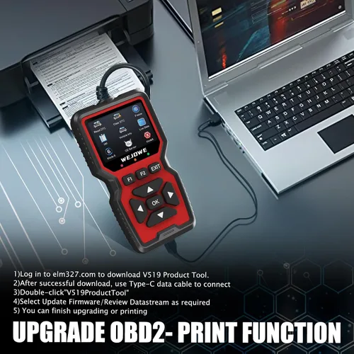 Vista 7 de WEJOWE Herramienta de diagnóstico del escáner OBD2 mejorada, lector de código de motor OBD2 escáner con reinicio, prueba de batería, modo de luz