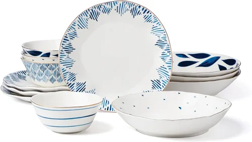 Vista 9 de Lenox Blue Bay - Juego de postre de 12 piezas, 10.30 libras