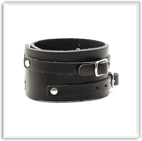 Vista 5 de Xusamss Pulsera ajustable Punk Rock Brazalete de cuero ancho