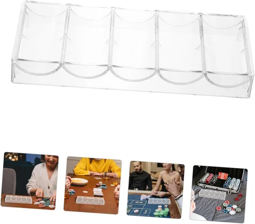Vista 5 de El tenedor de la viruta del póquer de acrílico Cajas Multi-Grid Poker Chip Storage Scratch-resistente