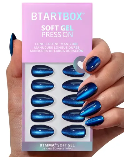 Vista 36 de BTArtbox Uñas Postizas Blancas Cortas a Presión - Uñas Postizas de Gel Suave en Forma de Almendra, Uñas Blancas con Pegamento para Uñas, Uñas