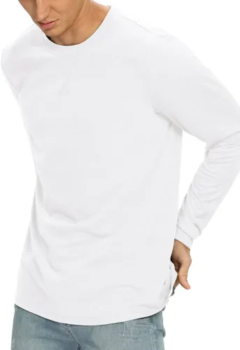 Vista 74 de NITAGUT Camiseta clásica de algodón para hombre con cuello redondo