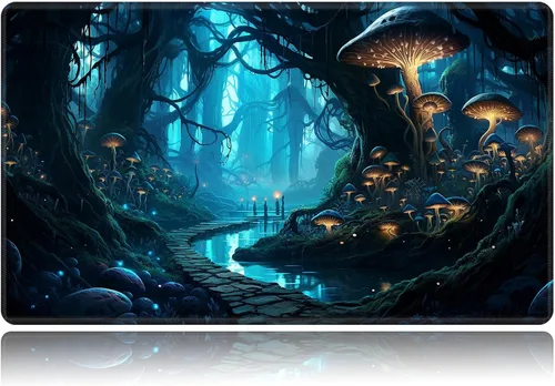 Vista 15 de Tapete de juego para MTG, tapete de juego de cartas, base de goma antideslizante y cosido, tapete de juego TCG de 24 x 14 pulgadas para MTG y otros