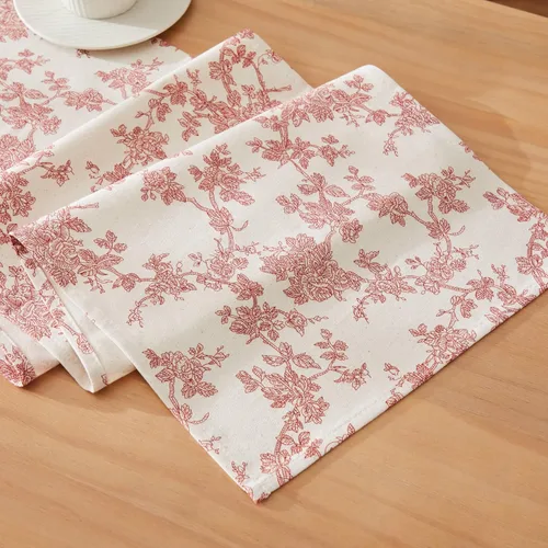 Vista 13 de Caminos de mesa de 100% algodón estilo pastoral francés, 13x36 pulgadas, caminos de mesa de granja negros de 36 pulgadas de largo, decoración