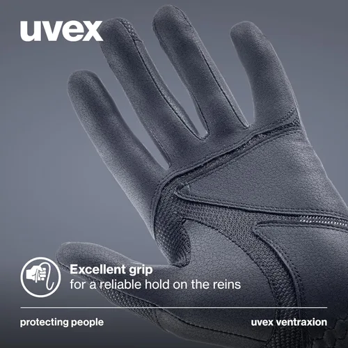 Vista 5 de Uvex Guantes de equitación elásticos y transpirables (occidental/inglés) para mujeres y hombres, ventraxion