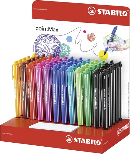 Vista 11 de STABILO - pointMax - Bolígrafo con punta de nailon - Paquete de 12 - Colores surtidos