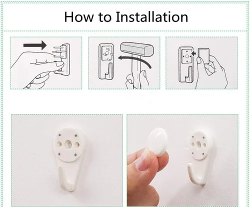 Vista 6 de Ganchos duros para colgar en la pared de concreto para colgar llaveros, reloj de pared de ladrillo para fotos de boda, kit para colgar en la oficina