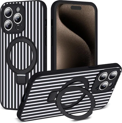 Vista 13 de SKYLMW Funda diseñada para iPhone 11 con soporte magnético invisible Compatible con Mag-Safe, a prueba de caídas de grado militar, a prueba