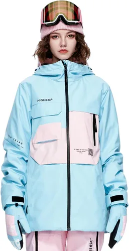 Vista 7 de Chaqueta de Esquí Abrigo de Snowboard Nieve Invierno Impermeable Aislada Resistente al Viento Holgada Cálida con Capucha para Hombres Mujeres