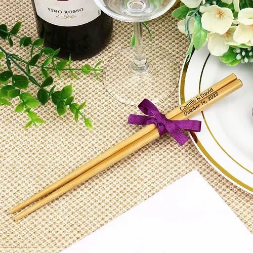 Vista 4 de 30 pares de palillos personalizados, palillos de madera de bambú personalizados, palillos de estilo chino japonés (30)
