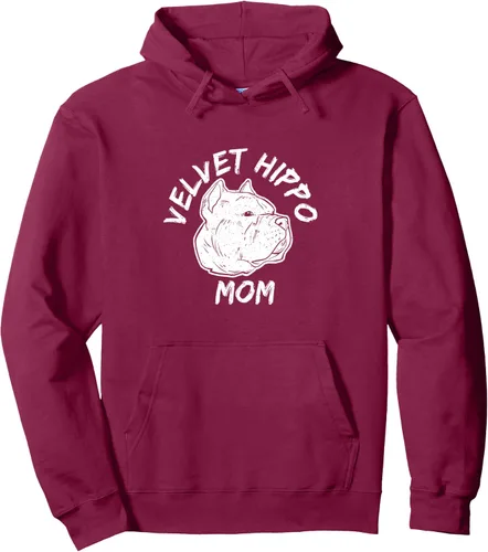 Vista 9 de American Bully Design para dueño de perro - Sudadera con capucha de terciopelo hipopótamo mamá, Negro