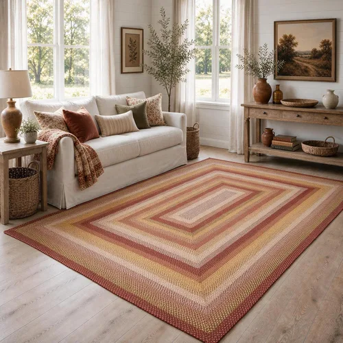 Vista 57 de Homespice Alfombra ovalada trenzada de yute de hoja ámbar, ideal como Hoja de ámbar