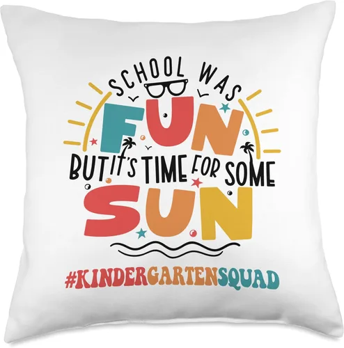 Vista 4 de Kindergarten Squad School Was Fun But It's Time For Some Sun Throw Pillow