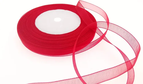 Vista 26 de Dxeud Cinta de organza transparente (negro, 1/2" x 50 yardas)