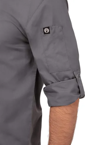 Vista 3 de Chef Works Abrigo de chef Lansing para hombre