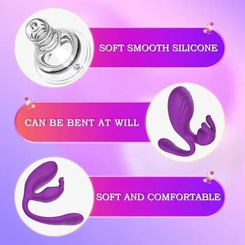 Vista 6 de Vibrador de conejo para el punto G del clítoris para mujeres, juguetes sexuales 2 en 1 para adultos, estimulador anal vaginal con 10 modos