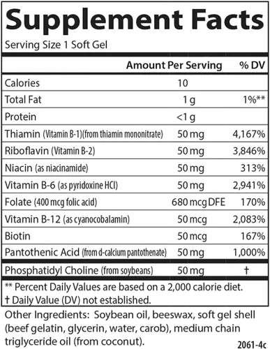 Vista 4 de Carlson B-50 Gels, Complejo de Vitamina B, Producción de Energía, 100