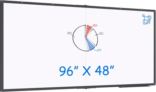 Vista 11 de Pizarra blanca magnética de borrado en seco para pared, 48 x 46 pulgadas (4 pies x 3 pies), pizarra blanca portátil plegable con una bandeja larga