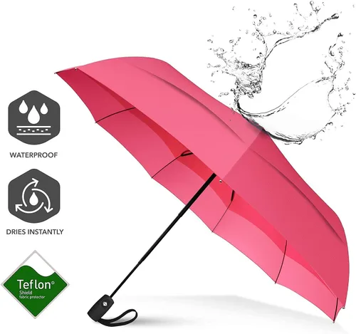 Vista 71 de REPEL Windproof Travel Umbrella - Compact & Withstands Winds up to 85MPH , Strongest Premium Auto Folding Umbrella for Rain and Sun - Durable, Light