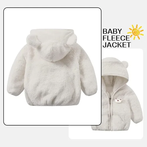 Vista 2 de Chaqueta de forro polar para bebé, ropa de vino para niña, abrigo para niños pequeños